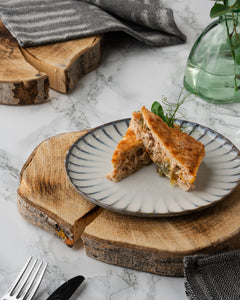 Broileri Tex Mex -piirakka - mausteinen broileri-kasvispiirakka