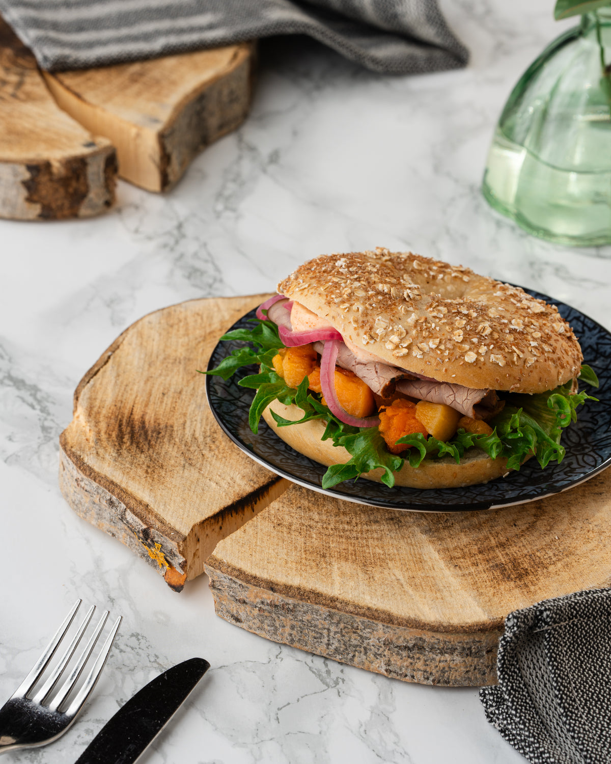 Bagel paahtopaisto-kurpitsatäytteellä