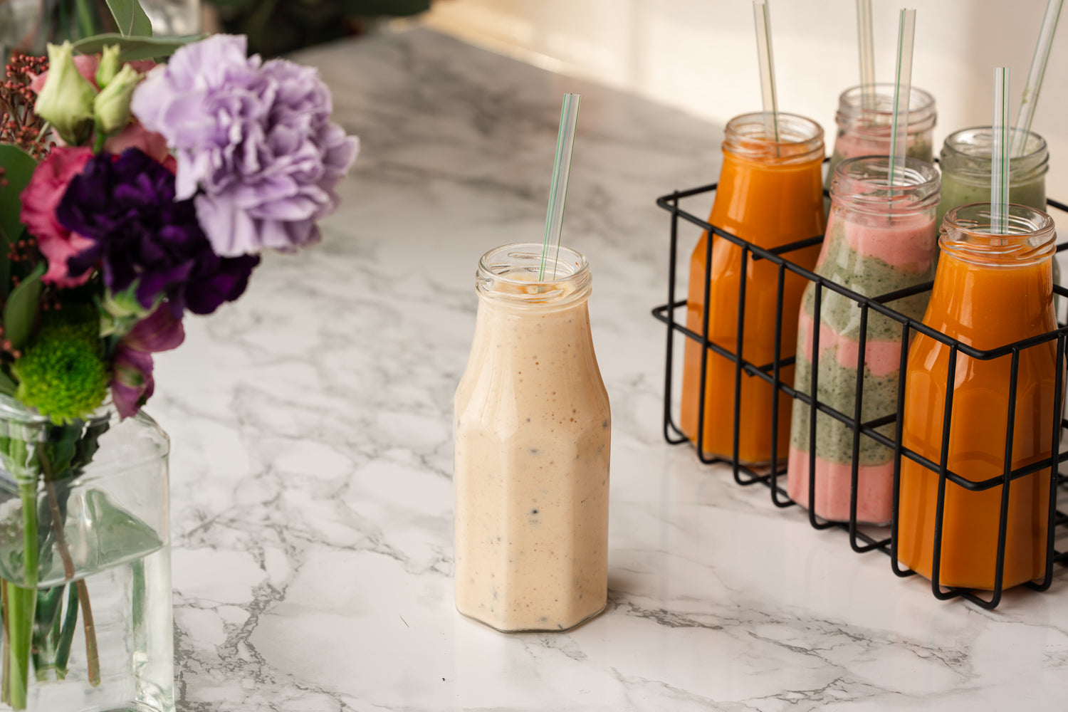 Passion-banaani smoothie, raikas ja täyttävä smoothie passionhedelmästä ja banaanista, Semma Catering